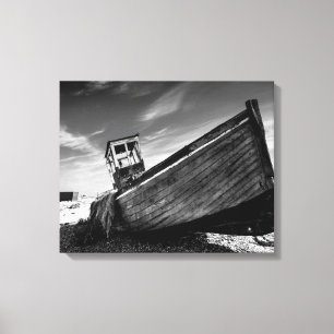Toile Bateau abandonné sur la plage de Dungeness