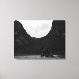 Toile Bateau de la rivière Guilin en Chine vintage