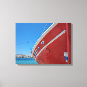 Toile Bateau de pêche dans le port de Mykonos dans
