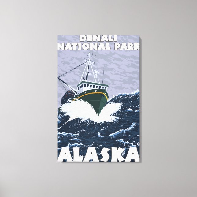 Toile Bateau de pêche - Denali Nat'l Park, Alaska (Recto)