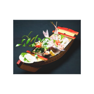 Toile Bateau de sashimi, cuisine japonaise