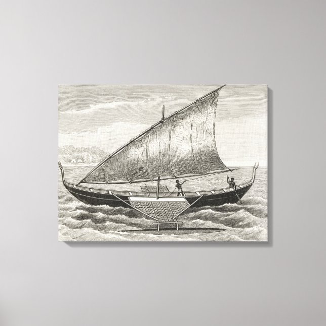 Toile Bateau des îles Mortlock avec outrigger (Recto)