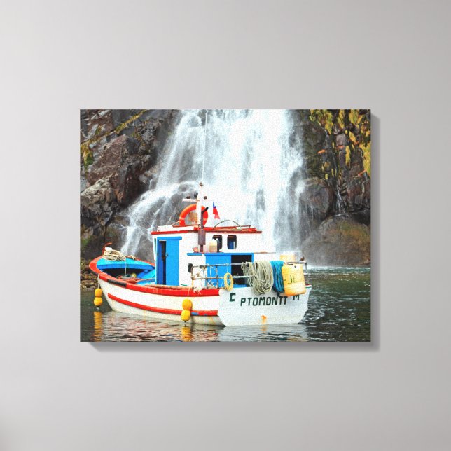 Toile Bateau et cascade (Recto)