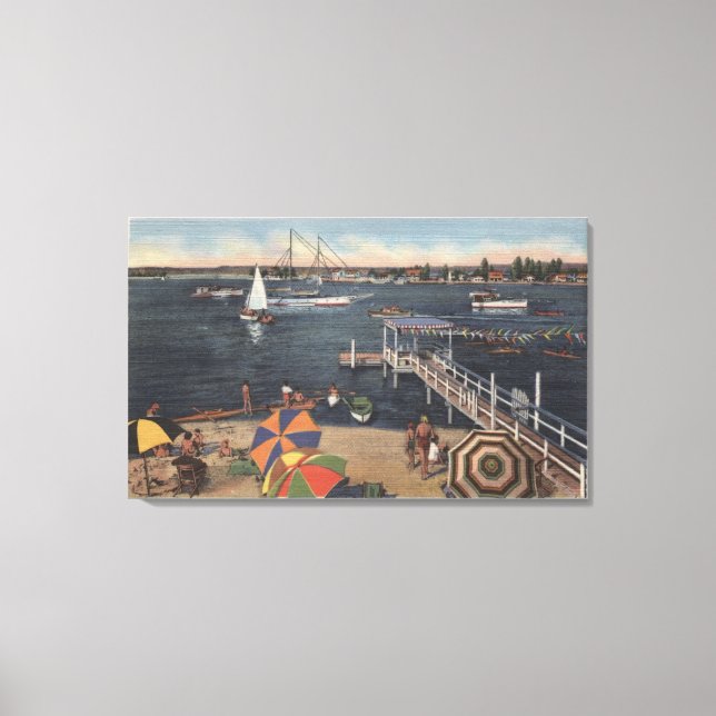 Toile Bateau et natation sur Newport Bay (Recto)