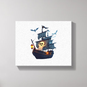 Toile Bateau fantôme pirate - Halloween Tee effrayant