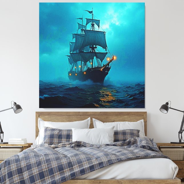 Toile Bateau fantôme sur le design Stormy Seas (Insitu(Chambre))