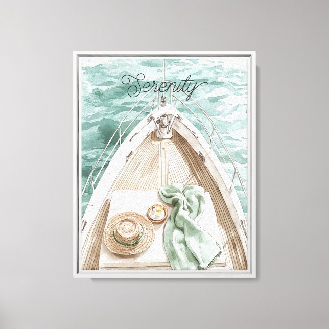 Toile Bateau océan calme sérénité (Recto)