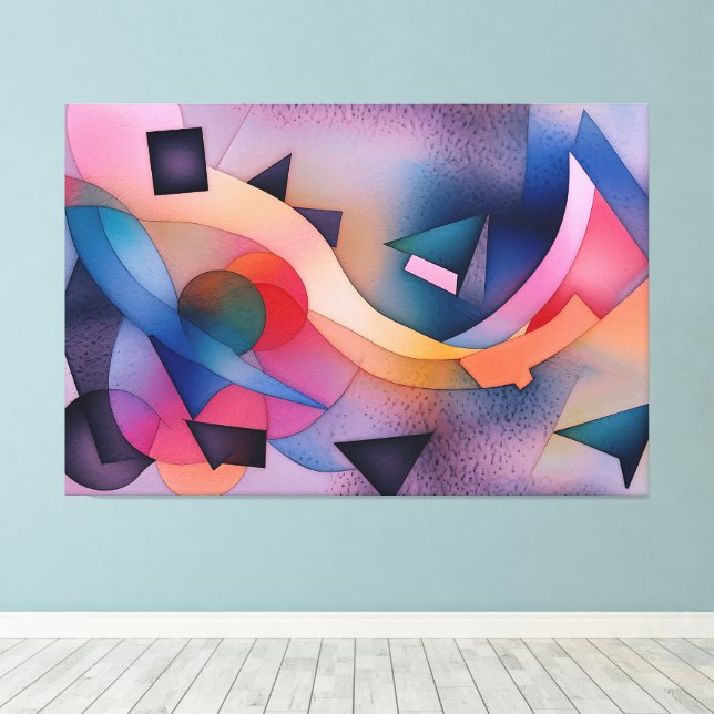 Toile "Bateau sur l'eau" Art Abstrait contemporain (Insitu (Plancher de Bois))