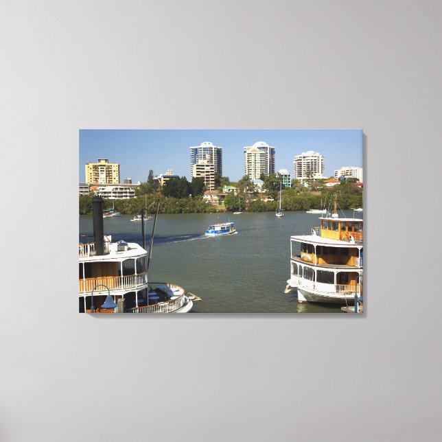 Toile Bateaux à vapeur à aubes, Brisbane River, Brisbane (Recto)