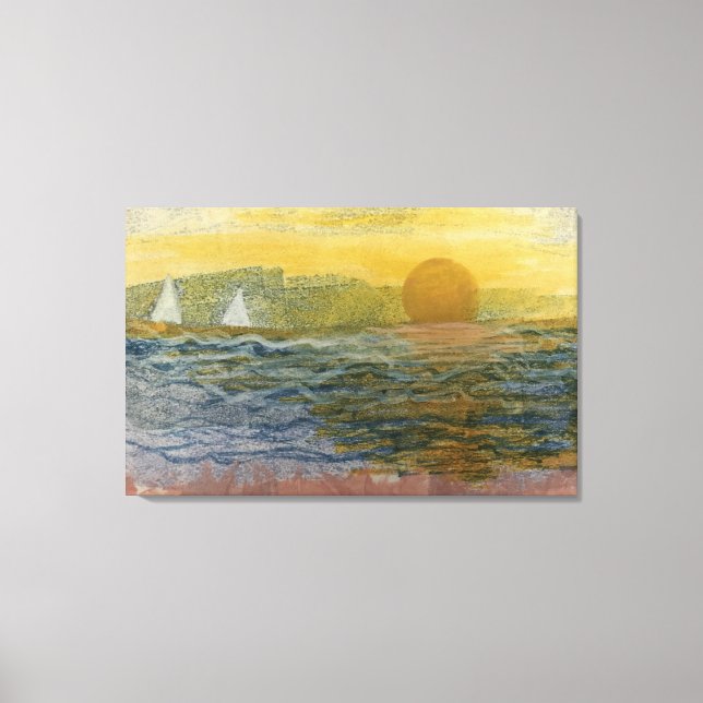 Toile Bateaux à voile à l'Horizon (Recto)