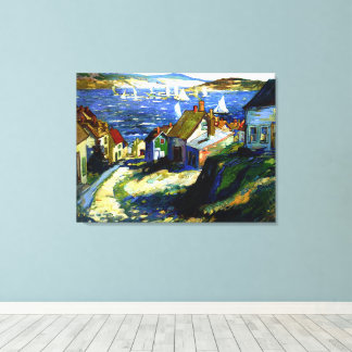 Toile Bateaux à voile au port, peinture d'art