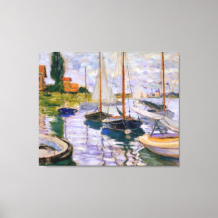 Toile Bateaux à voile Claude Monet vintages sur la Sein