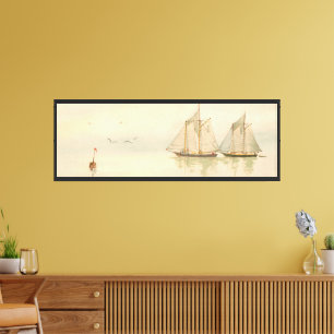 Toile Bateaux à voiles en mer Art nautique par Louis Pra