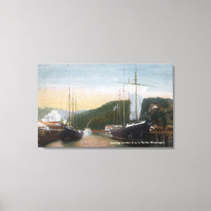 Toile Bateaux chargeant le bois de charpente