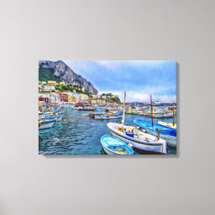 Toile Bateaux de Capri Art Photo Italien