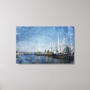 Toile Bateaux de crevette sur la baie arrière de Biloxi