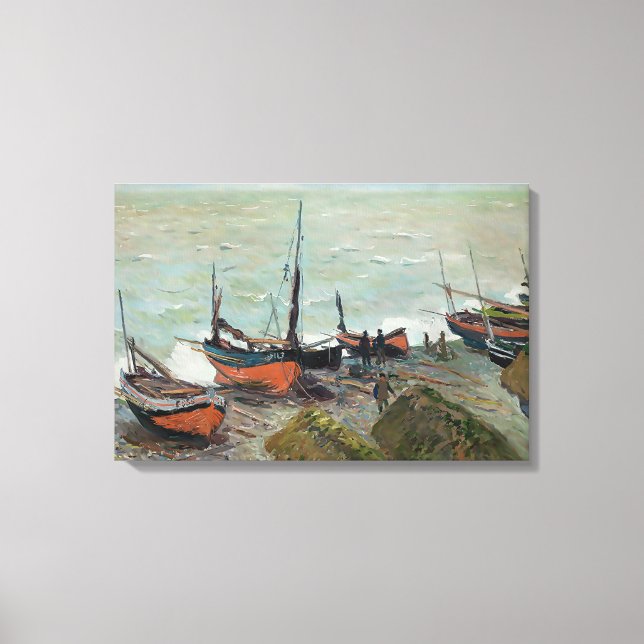 Toile Bateaux de pêche Claude Monet vintages (Recto)