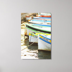 Toile Bateaux de pêche typiquement provençaux peints e