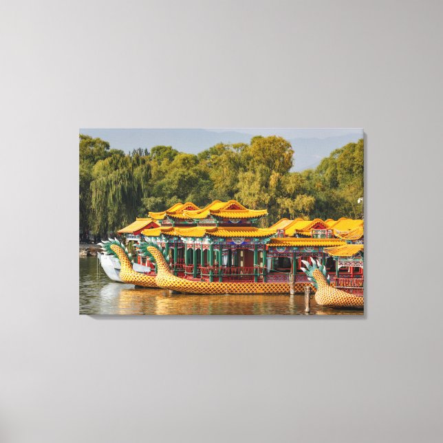 Toile Bateaux Dragons Touristiques | Lac Kunming (Recto)