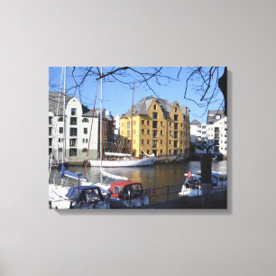 Toile Bateaux En Alesund Norvège