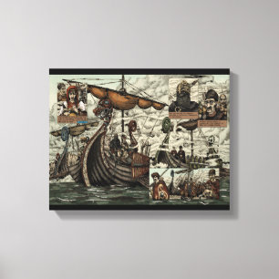 Toile Bateaux viking
