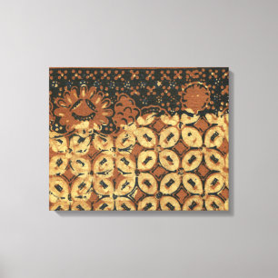 Toile Batik Earthy Café Elégant Rustique Rugueux