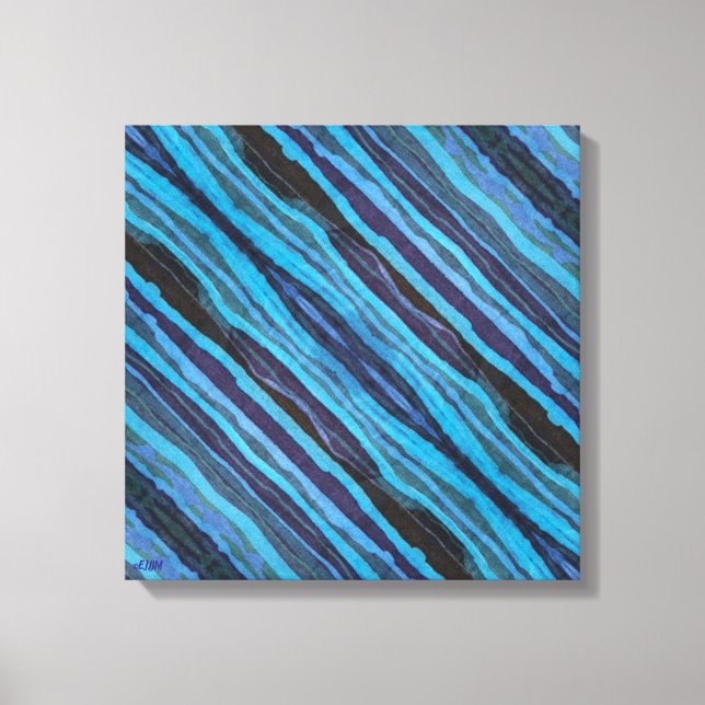 Toile Batik Wavy Stripes Stretched Canvas Print (Recto)