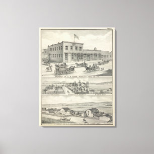 Toile Bâtiment de région boisée, ferme du comté de Y