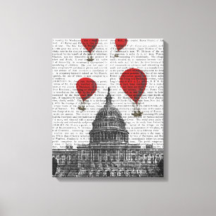 Toile Bâtiment du Capitole américain et ballons à air ch
