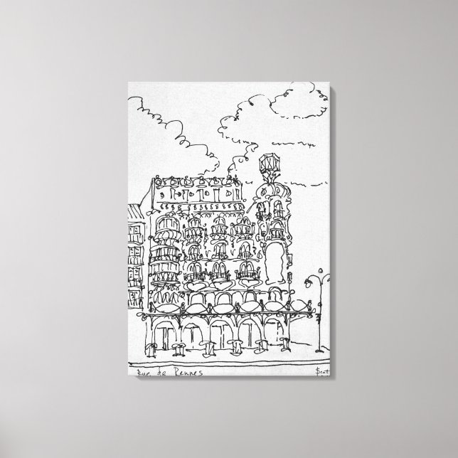 Toile Bâtiment Haussmann | Rue de Rennes, Paris (Recto)