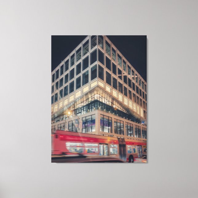 Toile Bâtiment moderne la nuit avec circulation (Recto)