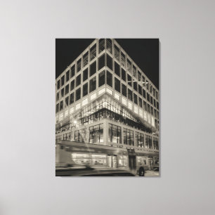 Toile Bâtiment moderne noir et blanc la nuit