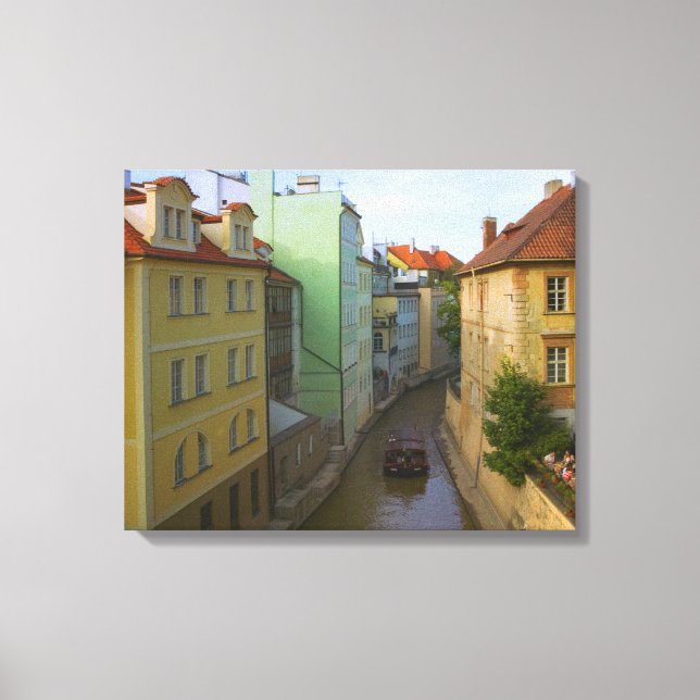 Toile Bâtiments historiques avec canal, Prague, Républiq (Recto)