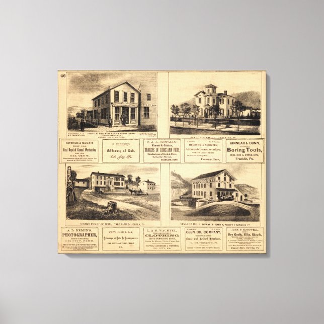 Toile Bâtiments, Oil City, Franklin, Tarr Farm (Recto)