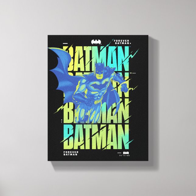 Toile Batman Électrique Qui Traverse La Typographie (Recto)