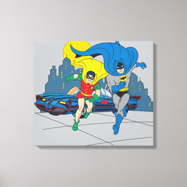 Toile Batman Et Robin En Course (Recto)