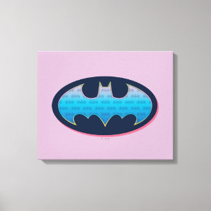 Toile Batman Symbole rose et bleu
