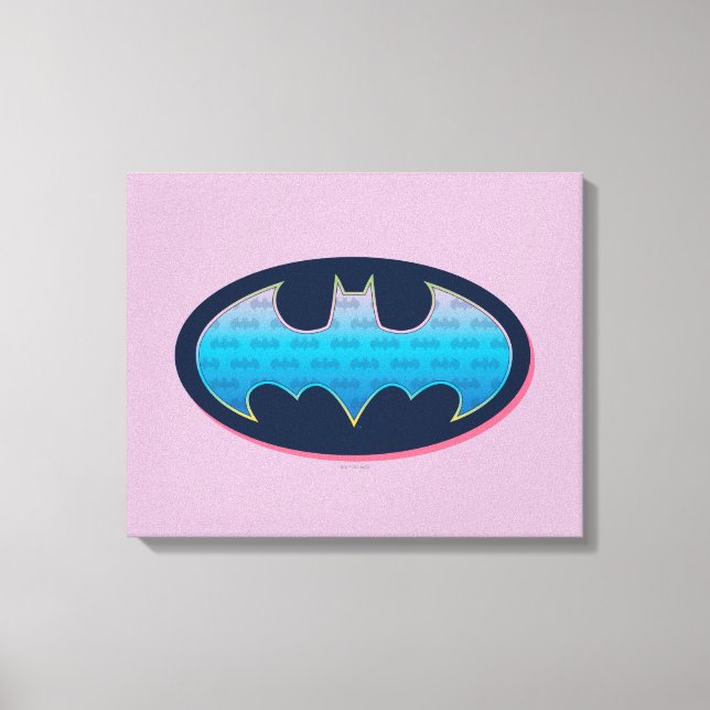 Toile Batman | Symbole rose et bleu (Recto)