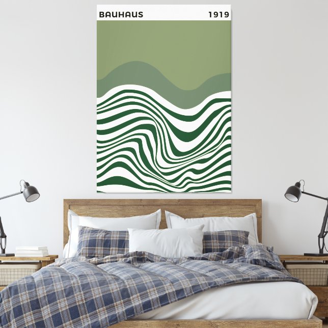 Toile Bauhaus Abstract Wave Wall Art, home decor, (Insitu(Chambre))