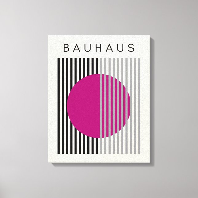 Toile Bauhaus Art Moderne Violet Cercle Stripes (Recto)
