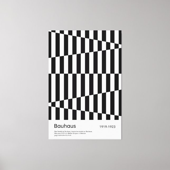 Toile Bauhaus Black White Stripe Grid Art Print (Recto)