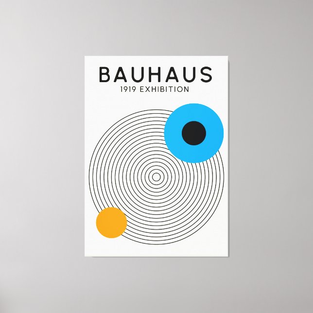 Toile Bauhaus Concentric Circles Modern Art Print (Recto)