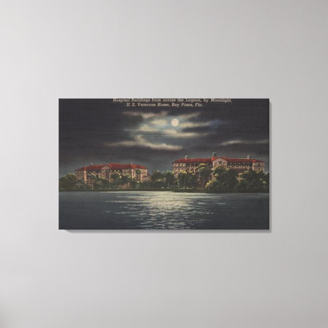 Toile Bay Pines, Floride - Lune Vue de l'hôpital (Recto)