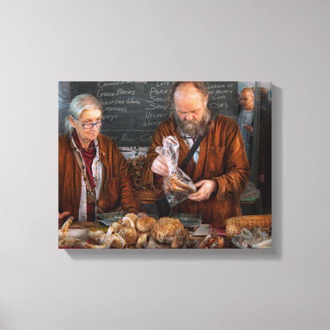 Toile Bazar - Nous vendons des champignons frais (Recto)
