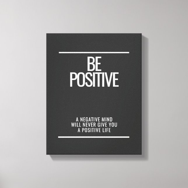 Toile Be Positive Canvas Print - OEuvre murale moderne (Recto)