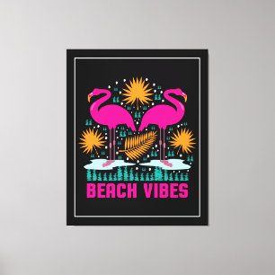Toile Beach Vibes Flamants roses roses-19501