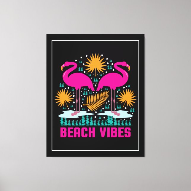 Toile Beach Vibes Flamants roses roses-19501 (Recto)