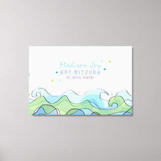 Toile BEACHY OCEAN Bat mitzvah Connexion Carte mémoire
