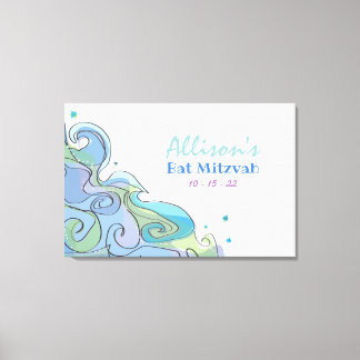 Toile BEACHY OCEAN Bat mitzvah Connexion Carte mémoire