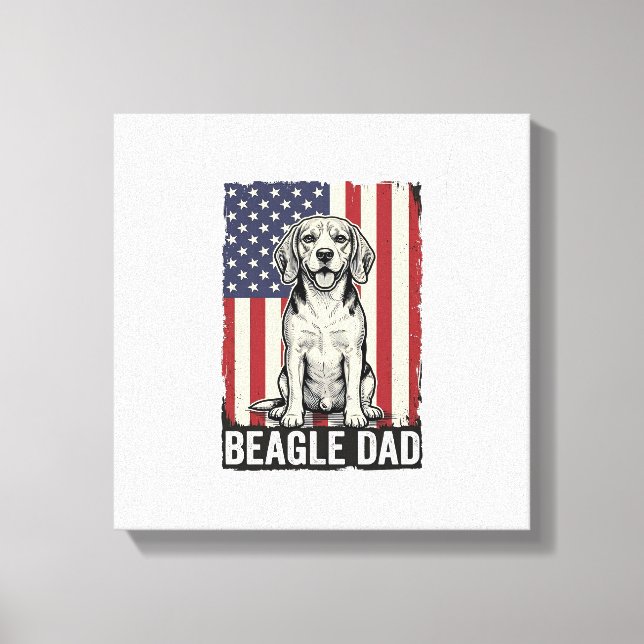 Toile Beagle Dad Patriotic Vintage Dog Shirt Design_1 (Recto)